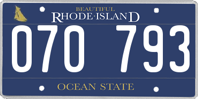 RI license plate 070793