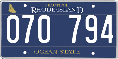 RI license plate 070794