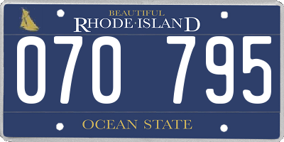 RI license plate 070795