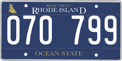 RI license plate 070799