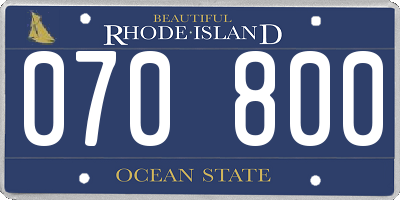 RI license plate 070800