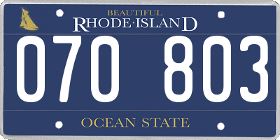 RI license plate 070803