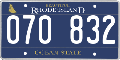 RI license plate 070832