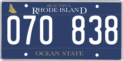 RI license plate 070838