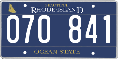 RI license plate 070841