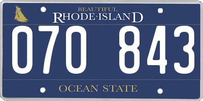 RI license plate 070843