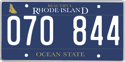 RI license plate 070844