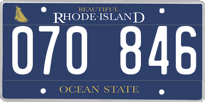 RI license plate 070846