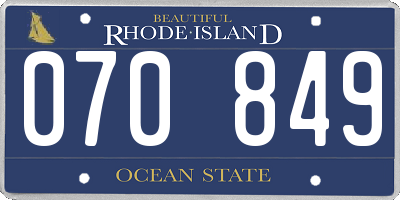 RI license plate 070849