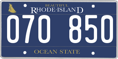 RI license plate 070850