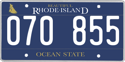RI license plate 070855