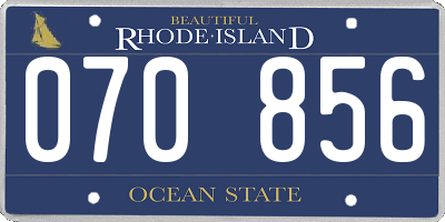 RI license plate 070856