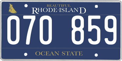 RI license plate 070859