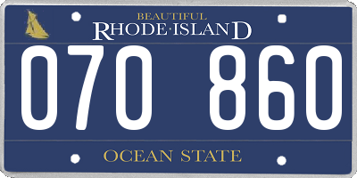 RI license plate 070860