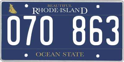 RI license plate 070863