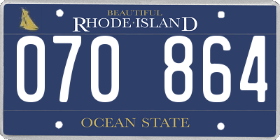 RI license plate 070864