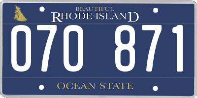 RI license plate 070871