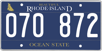 RI license plate 070872