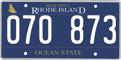 RI license plate 070873