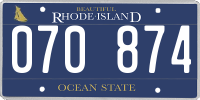 RI license plate 070874