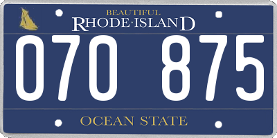 RI license plate 070875