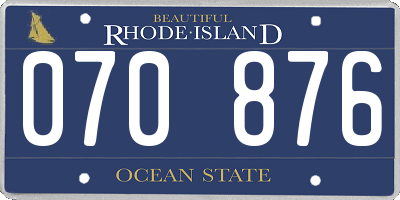 RI license plate 070876