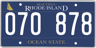 RI license plate 070878