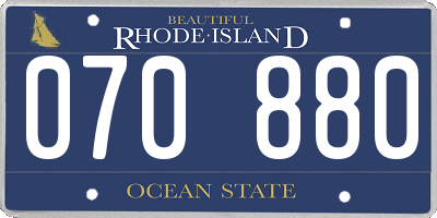 RI license plate 070880