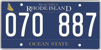 RI license plate 070887