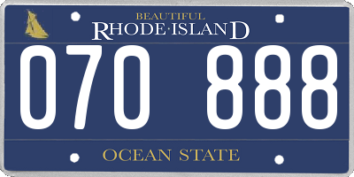 RI license plate 070888