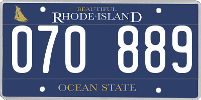 RI license plate 070889