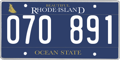 RI license plate 070891