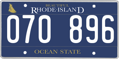RI license plate 070896