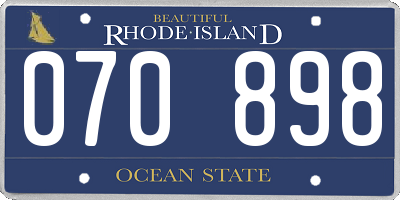 RI license plate 070898