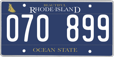 RI license plate 070899