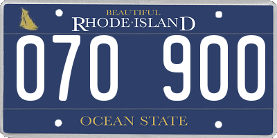 RI license plate 070900