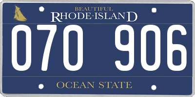 RI license plate 070906