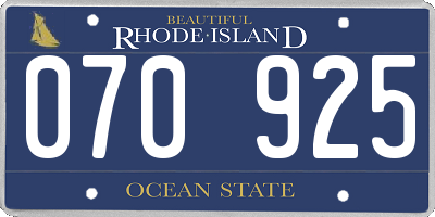RI license plate 070925