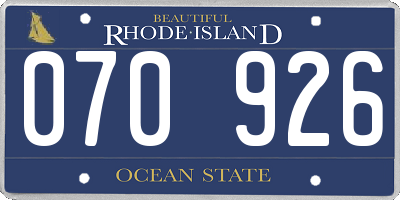 RI license plate 070926