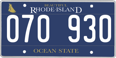 RI license plate 070930