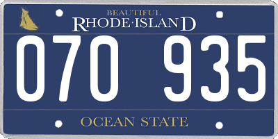 RI license plate 070935
