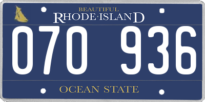 RI license plate 070936