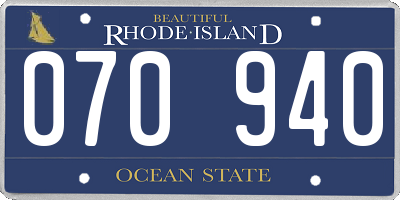 RI license plate 070940