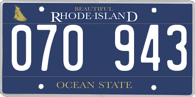 RI license plate 070943