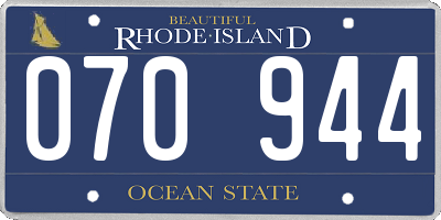 RI license plate 070944