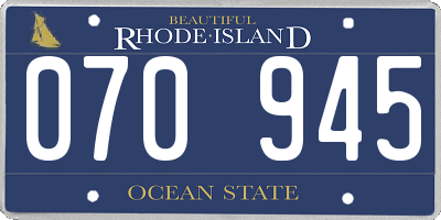 RI license plate 070945