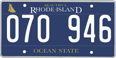 RI license plate 070946