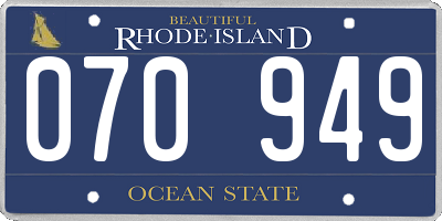 RI license plate 070949