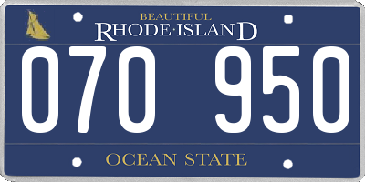 RI license plate 070950