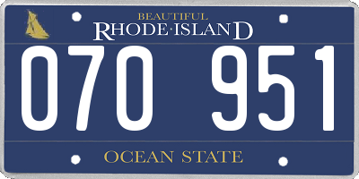 RI license plate 070951